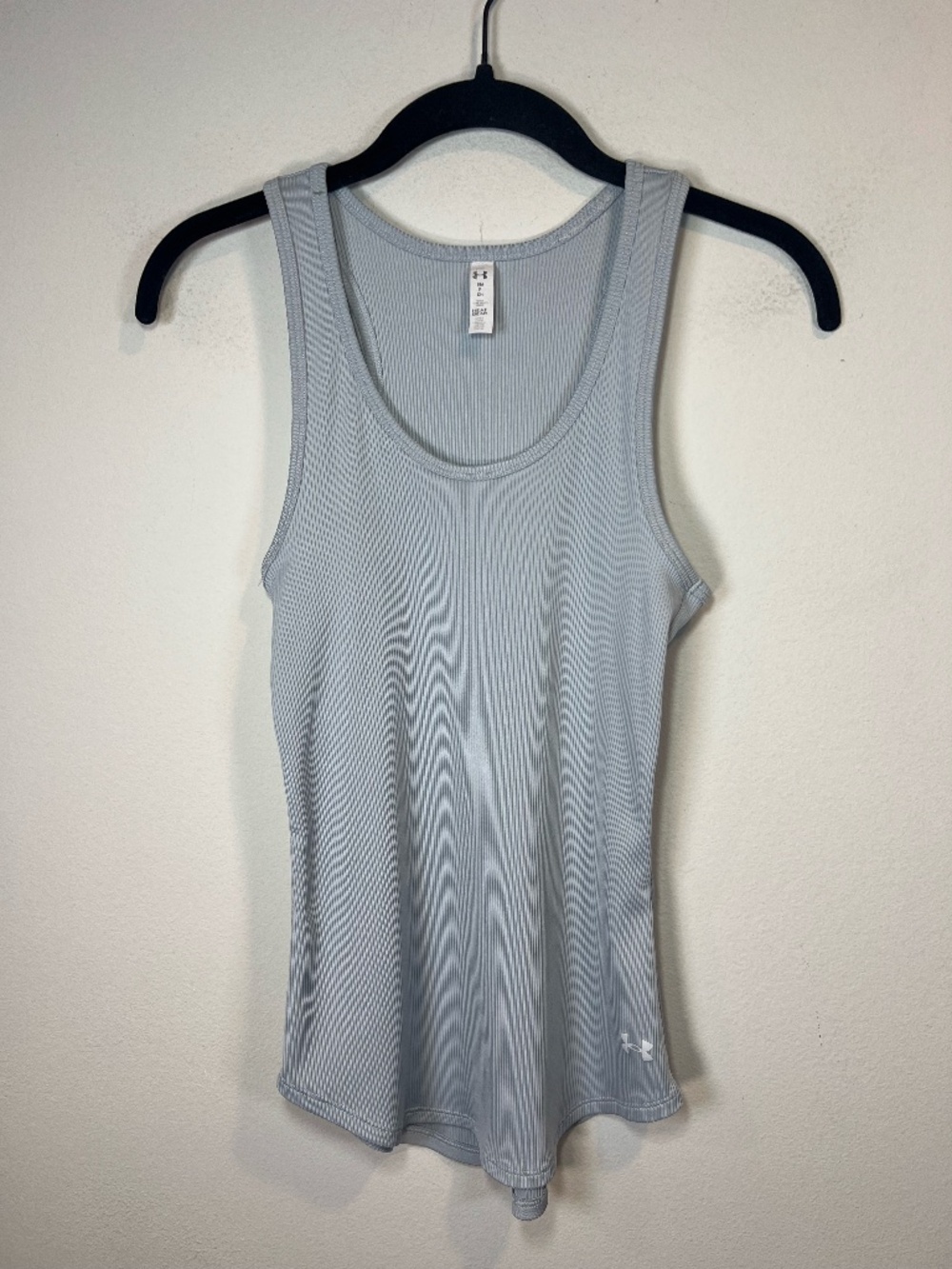Under Armour Victory Tank Top Light Gray HeatGear Racerback Workout Gym Sz Small
